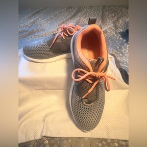 Vionic Charcoal and Coral Sneakers